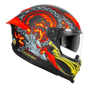 CAPACETE NORISK ROCK MORTAL KOMBAT SCORPION LARANJA